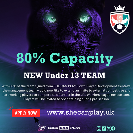 SHE CAN PLAY Announces New Under 13 Panthers Team Competing in Junior Premier League