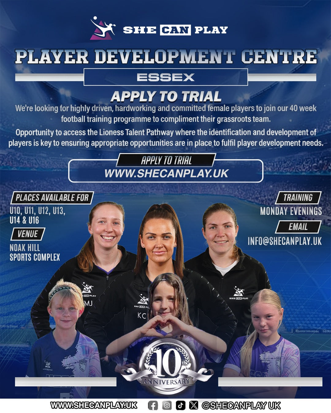 SHE CAN PLAY Celebrates 10 Years of the Essex Player Development Centre